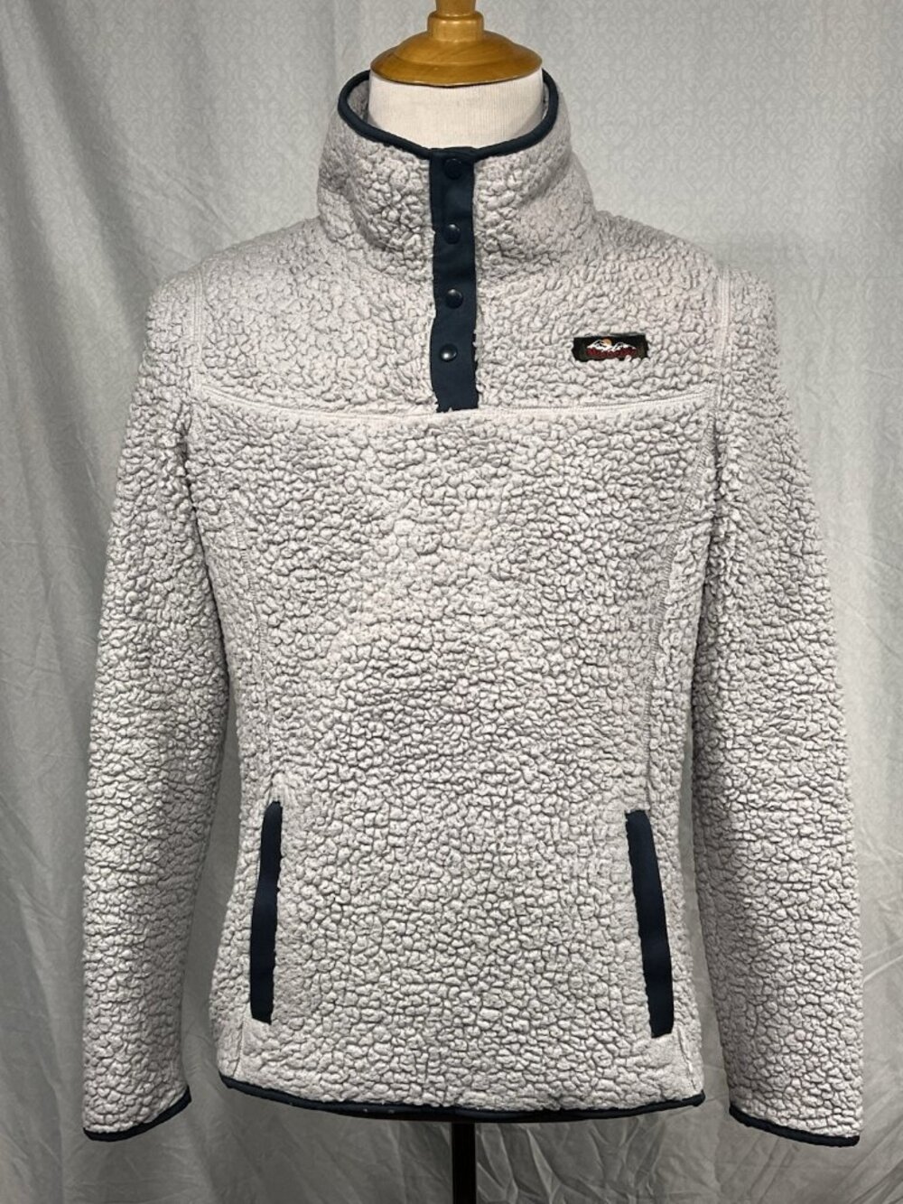 Moosejaw Sherpa Fleece Snap Pullover Womens Large Cream Teddy Jacket